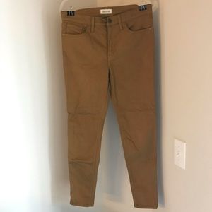Madewell Sateen Khaki Skinny Jeans